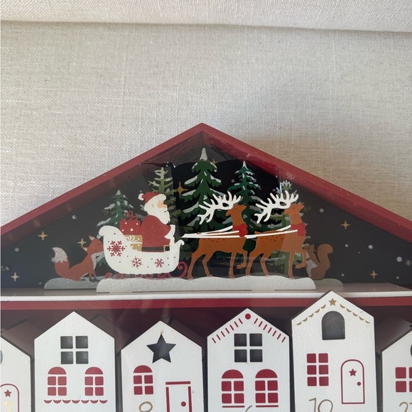 Extra-Large Wooden Advent Calendar with LED Lights. New With Box.17.42"L x 2.6"W - Picture 10 of 10